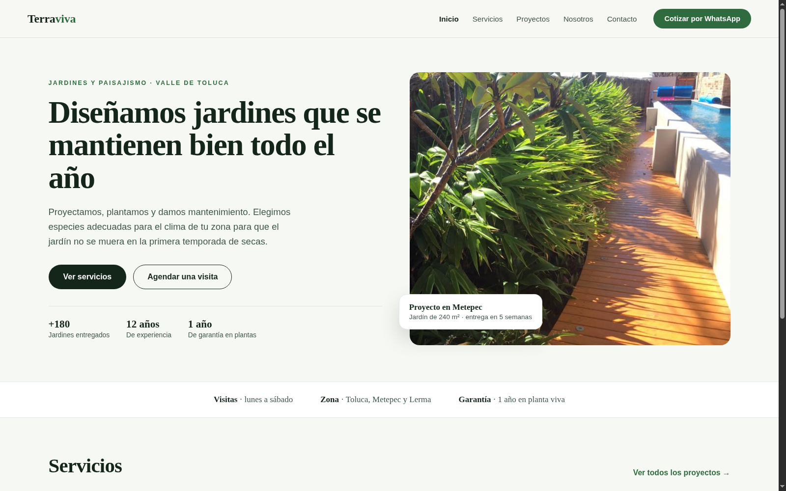 Ejemplo de p&aacute;gina de muestra para un negocio