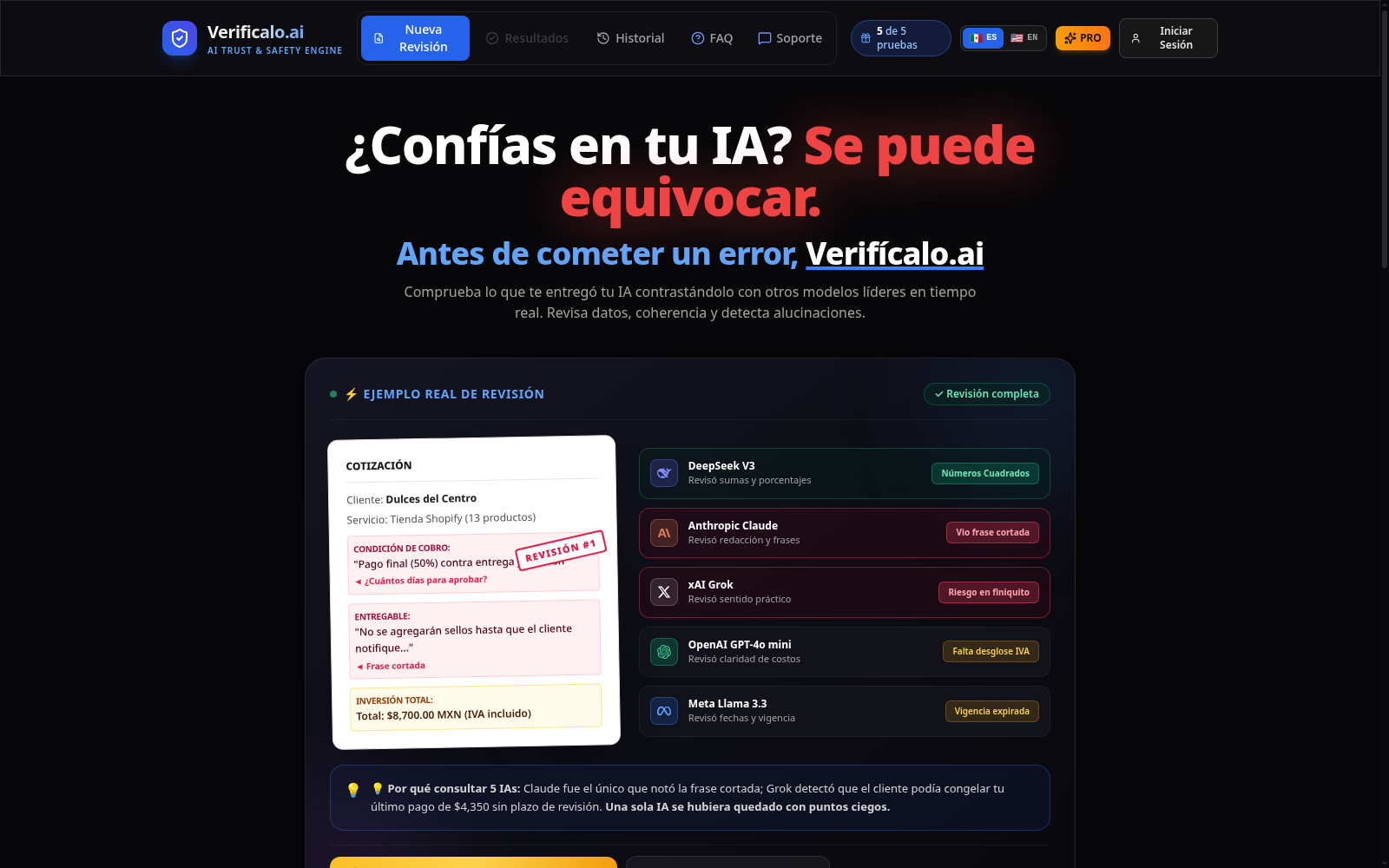 Plataforma Verificalo.ai